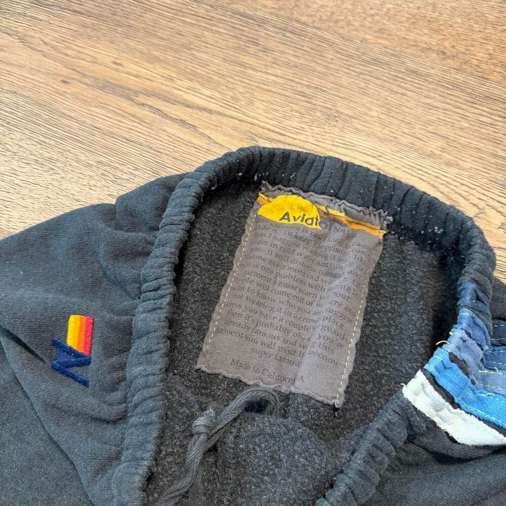 Aviator Nation Charcoal Gray Blue 5-Stripe Jogger Sweatpants Women's Size Small - Picture 3 of 6